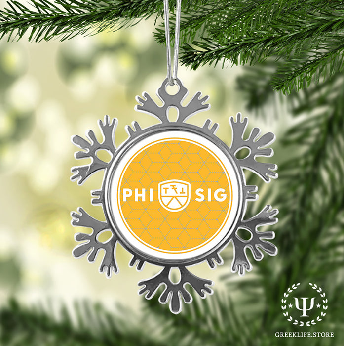 Phi Sigma Kappa Christmas Ornament - Snowflake Metal