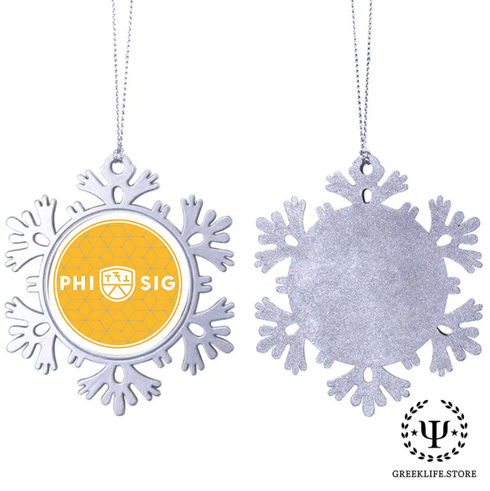 Phi Sigma Kappa Christmas Ornament - Snowflake Metal