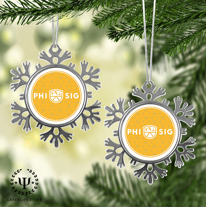 Phi Sigma Kappa Christmas Ornament - Snowflake Metal