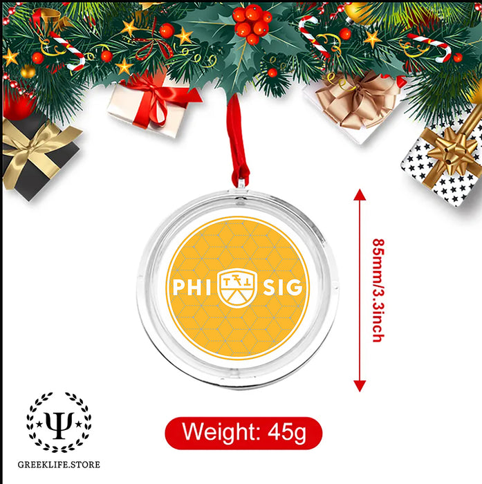 Phi Sigma Kappa Christmas Reversible Flat Round Ornament