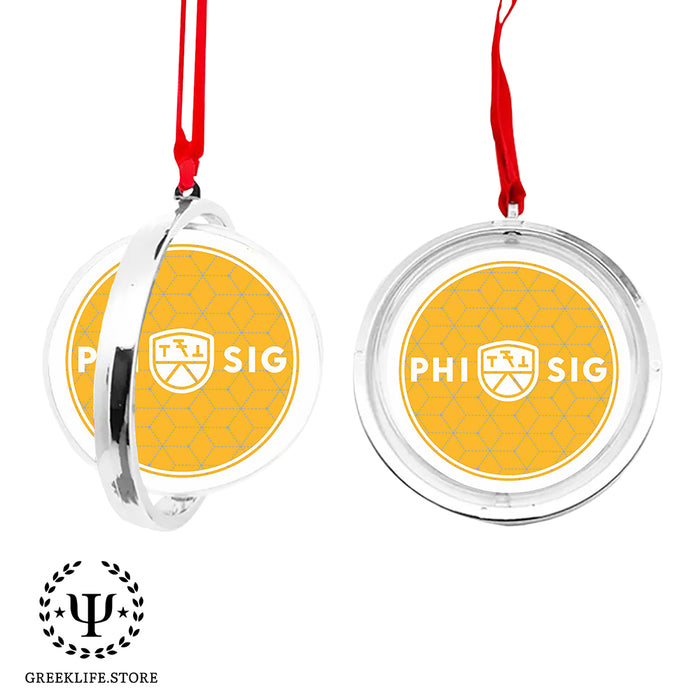 Phi Sigma Kappa Christmas Reversible Flat Round Ornament