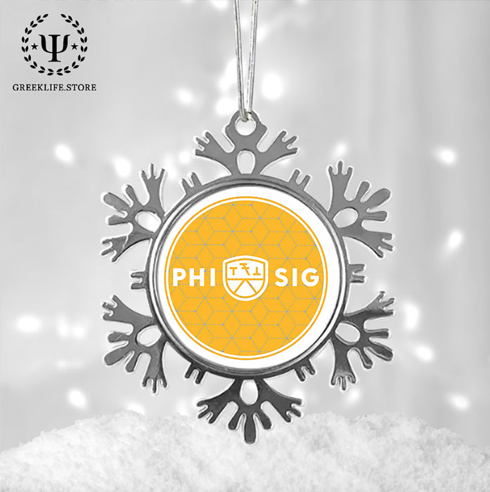 Phi Sigma Kappa Christmas Ornament - Snowflake Metal
