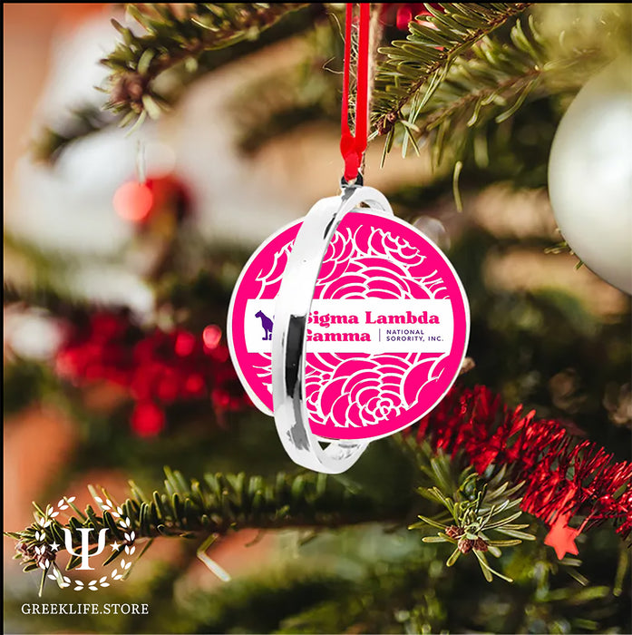 Sigma Lambda Gamma Christmas Reversible Flat Round Ornament