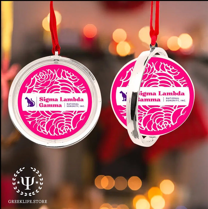 Sigma Lambda Gamma Christmas Reversible Flat Round Ornament