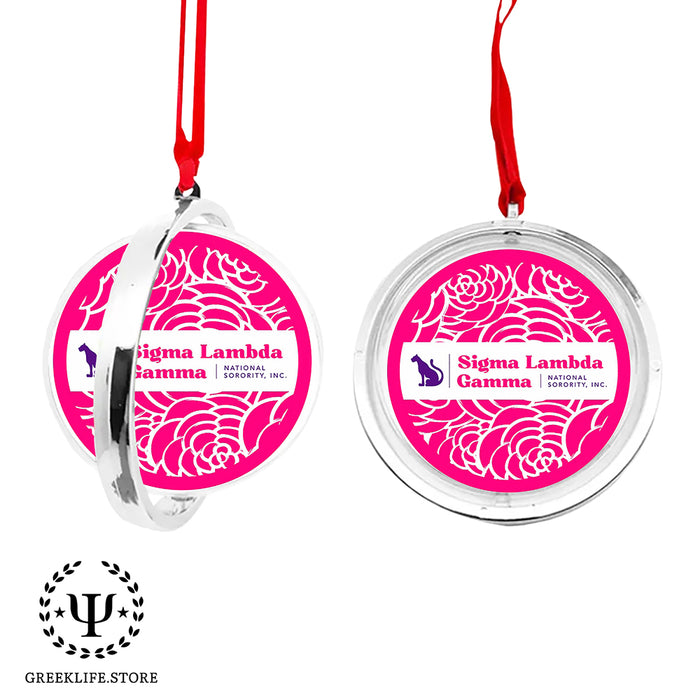 Sigma Lambda Gamma Christmas Reversible Flat Round Ornament