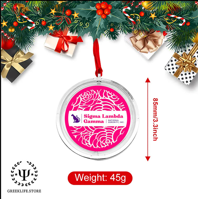 Sigma Lambda Gamma Christmas Reversible Flat Round Ornament