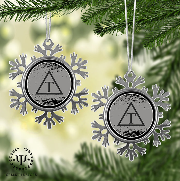 Triangle Christmas Ornament - Snowflake Metal