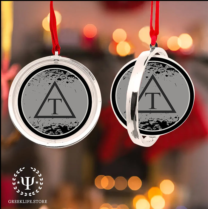 Triangle Christmas Reversible Flat Round Ornament