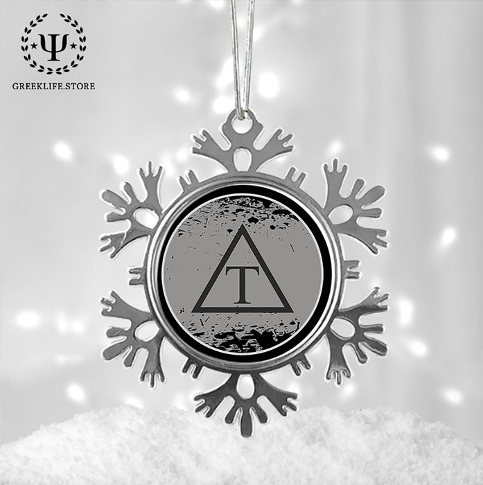 Triangle Christmas Ornament - Snowflake Metal