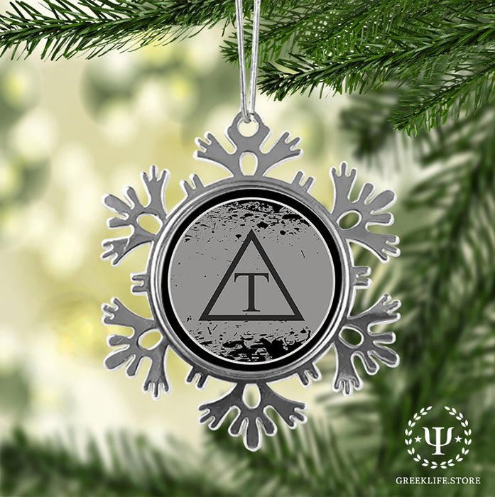 Triangle Christmas Ornament - Snowflake Metal