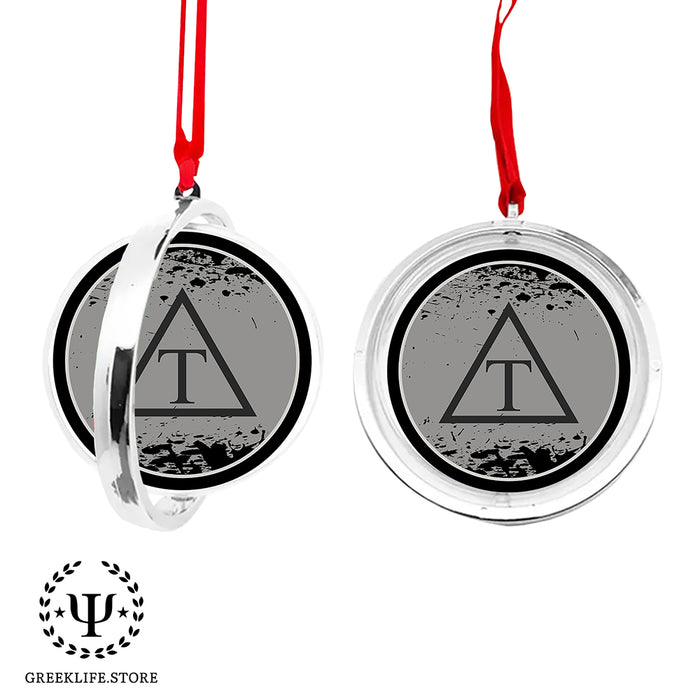 Triangle Christmas Reversible Flat Round Ornament