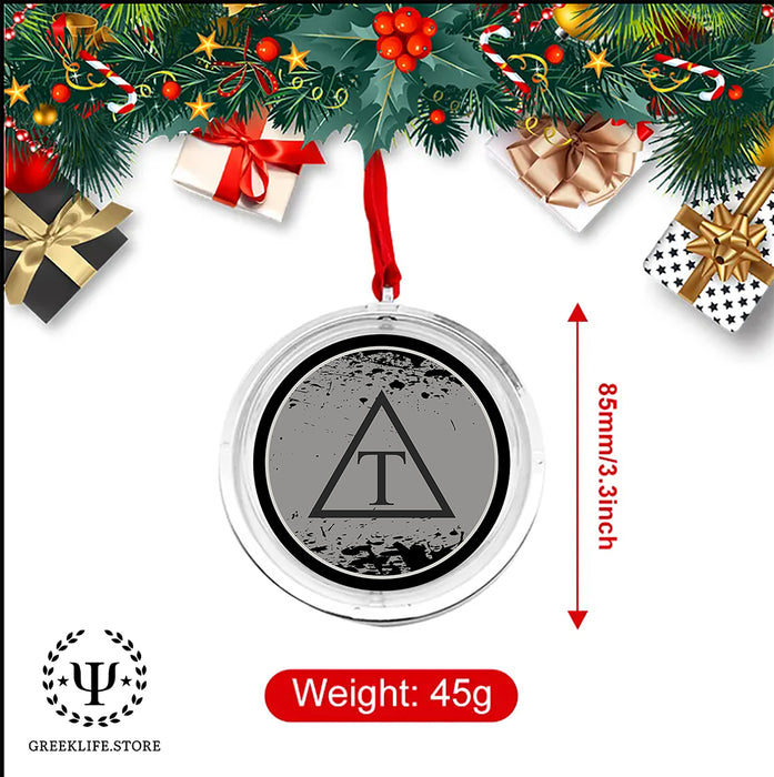 Triangle Christmas Reversible Flat Round Ornament