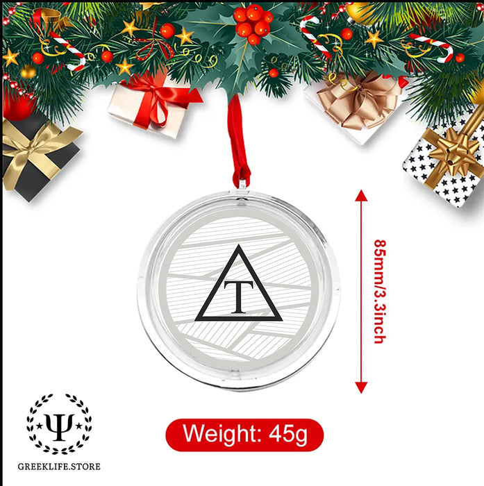 Triangle Christmas Reversible Flat Round Ornament