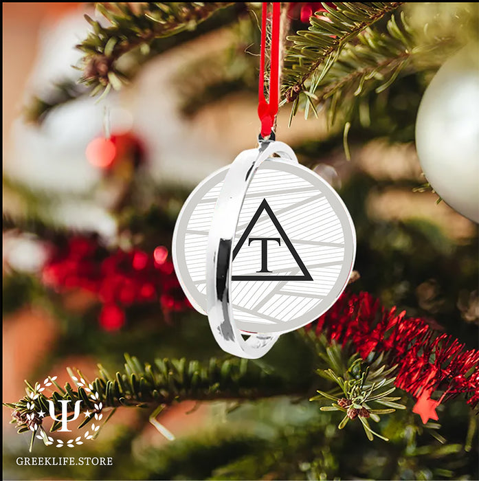 Triangle Christmas Reversible Flat Round Ornament