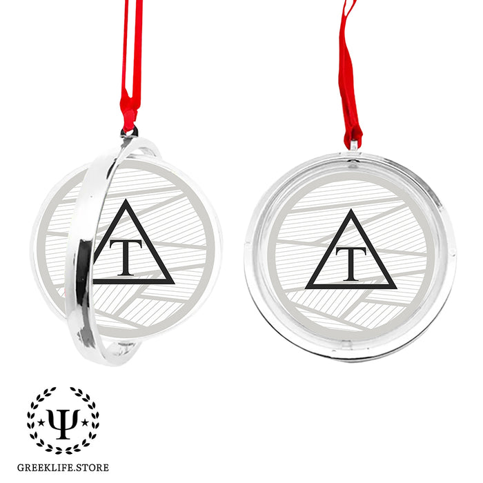 Triangle Christmas Reversible Flat Round Ornament