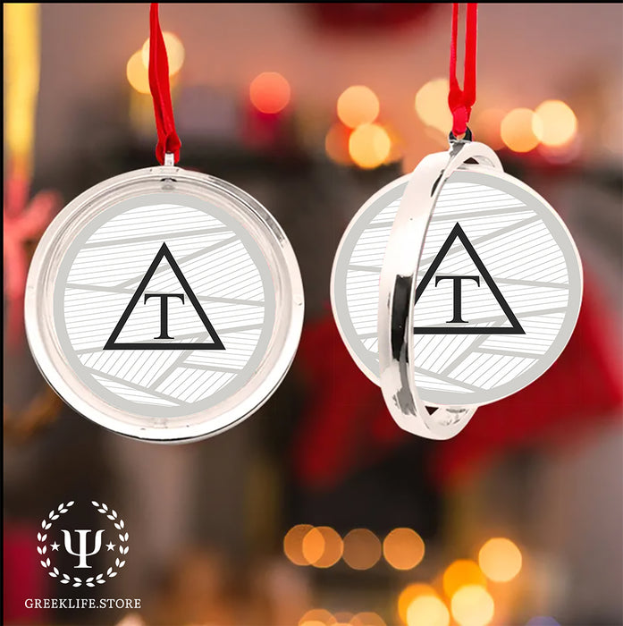 Triangle Christmas Reversible Flat Round Ornament