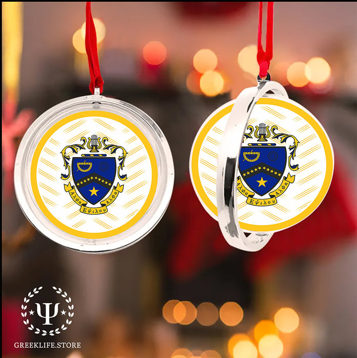 Kappa Kappa Psi Christmas Reversible Flat Round Ornament