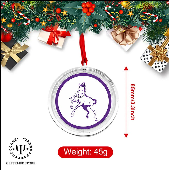Sigma Lambda Beta Christmas Reversible Flat Round Ornament