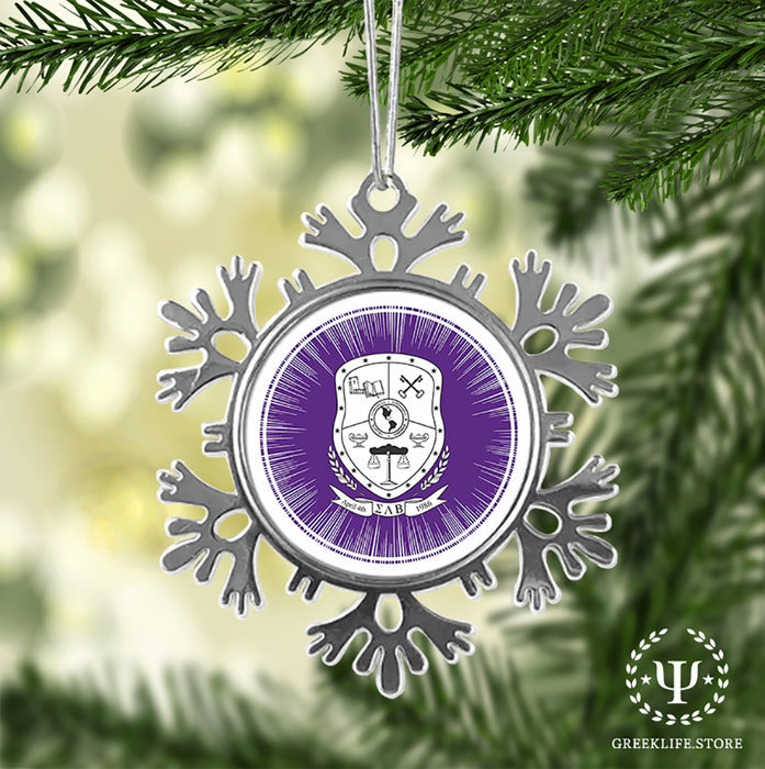 Sigma Lambda Beta Christmas Ornament - Snowflake Metal