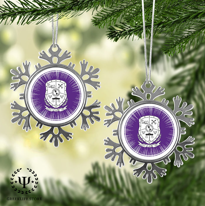 Sigma Lambda Beta Christmas Ornament - Snowflake Metal