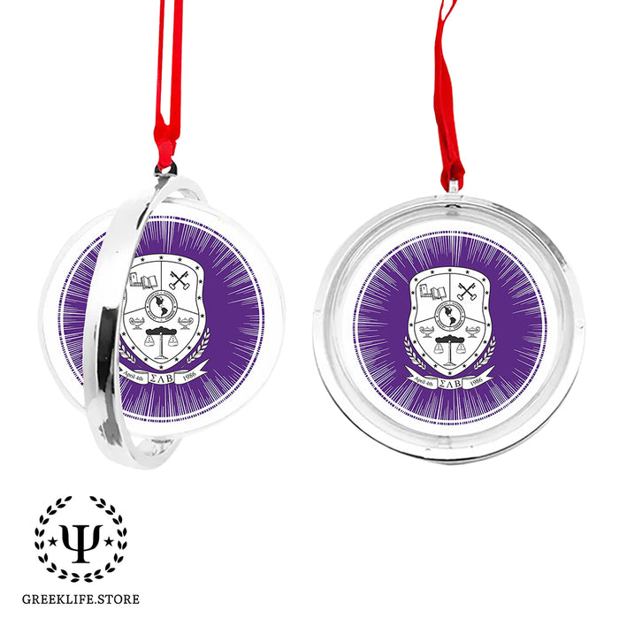 Sigma Lambda Beta Christmas Reversible Flat Round Ornament