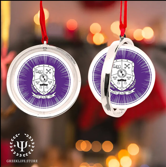 Sigma Lambda Beta Christmas Reversible Flat Round Ornament
