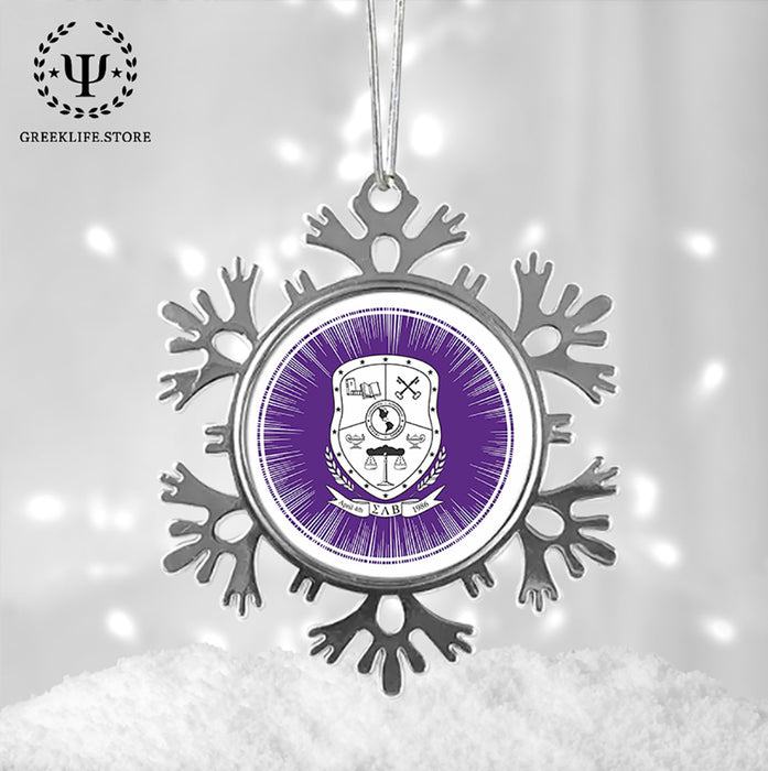 Sigma Lambda Beta Christmas Ornament - Snowflake Metal
