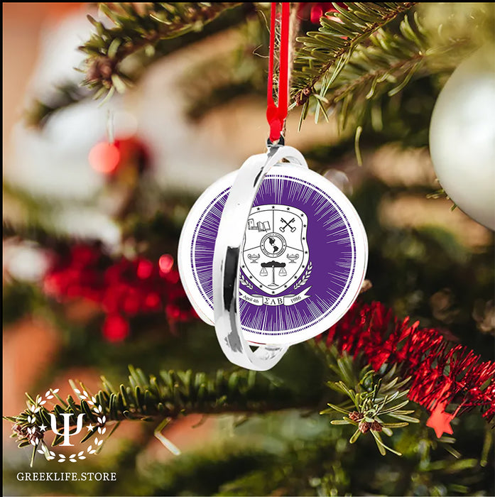 Sigma Lambda Beta Christmas Reversible Flat Round Ornament
