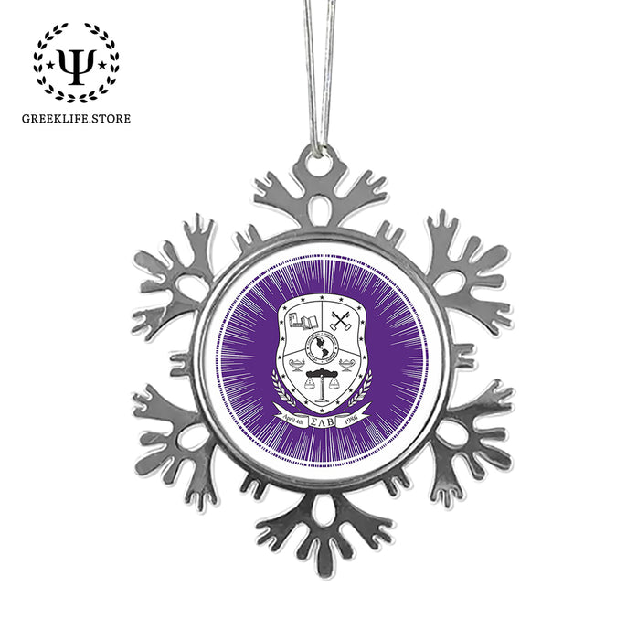 Sigma Lambda Beta Christmas Ornament - Snowflake Metal