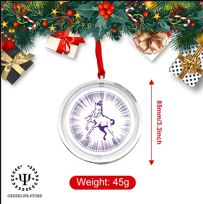 Sigma Lambda Beta Christmas Reversible Flat Round Ornament
