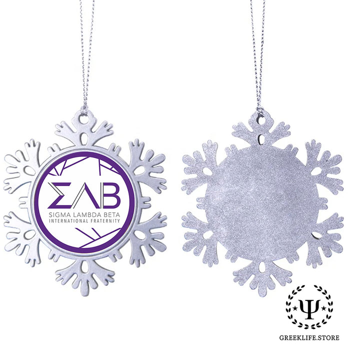 Sigma Lambda Beta Christmas Ornament - Snowflake Metal