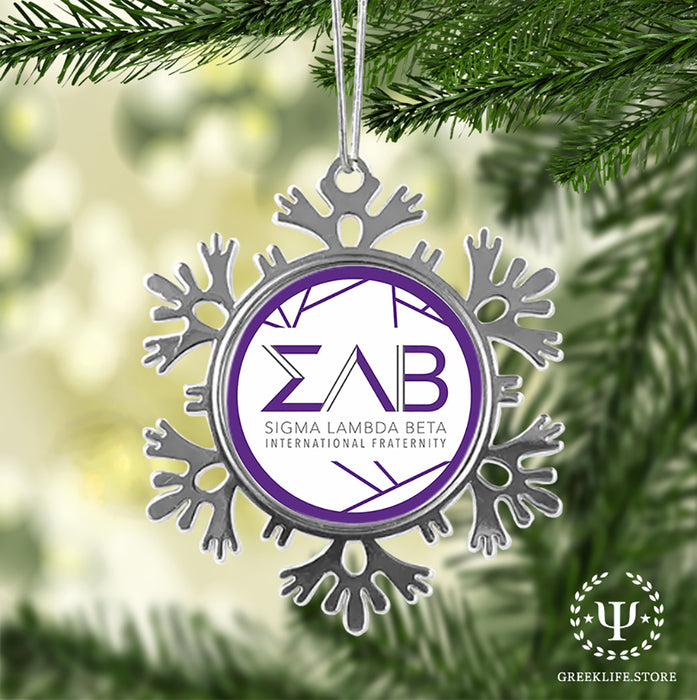 Sigma Lambda Beta Christmas Ornament - Snowflake Metal