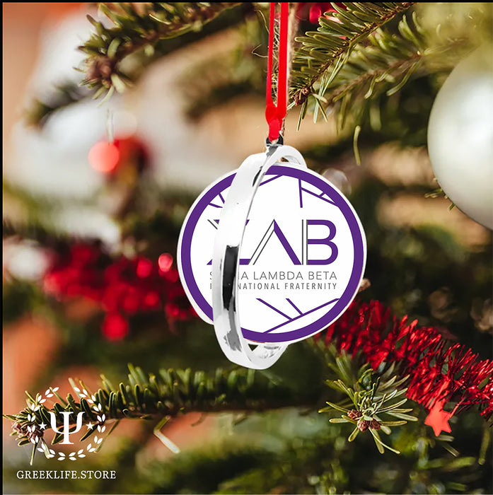 Sigma Lambda Beta Christmas Reversible Flat Round Ornament