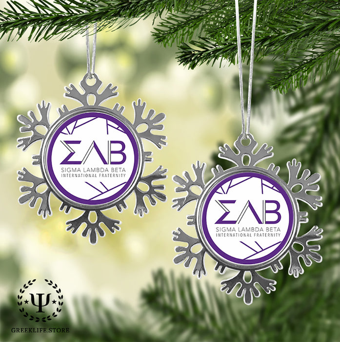 Sigma Lambda Beta Christmas Ornament - Snowflake Metal