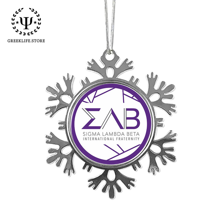 Sigma Lambda Beta Christmas Ornament - Snowflake Metal