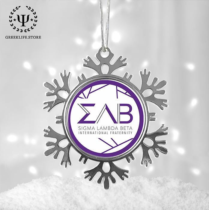 Sigma Lambda Beta Christmas Ornament - Snowflake Metal