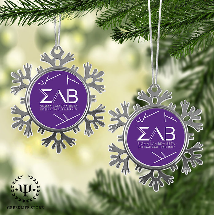 Sigma Lambda Beta Christmas Ornament - Snowflake Metal