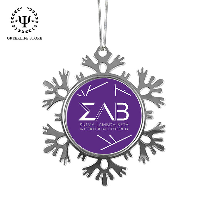 Sigma Lambda Beta Christmas Ornament - Snowflake Metal