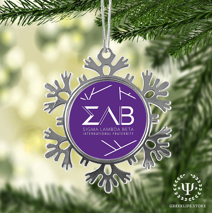 Sigma Lambda Beta Christmas Ornament - Snowflake Metal