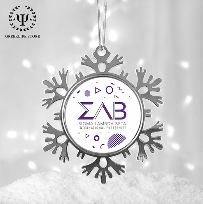Sigma Lambda Beta Christmas Ornament - Snowflake Metal