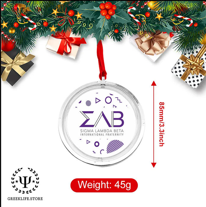 Sigma Lambda Beta Christmas Reversible Flat Round Ornament