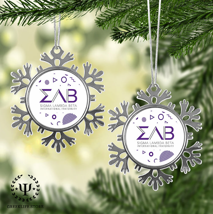 Sigma Lambda Beta Christmas Ornament - Snowflake Metal