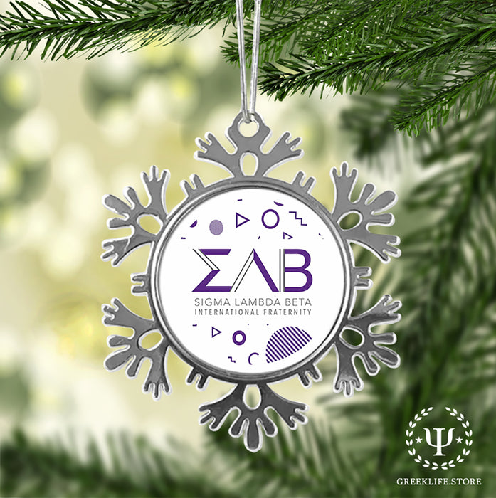 Sigma Lambda Beta Christmas Ornament - Snowflake Metal