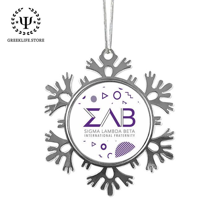 Sigma Lambda Beta Christmas Ornament - Snowflake Metal