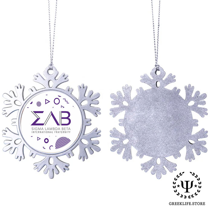 Sigma Lambda Beta Christmas Ornament - Snowflake Metal