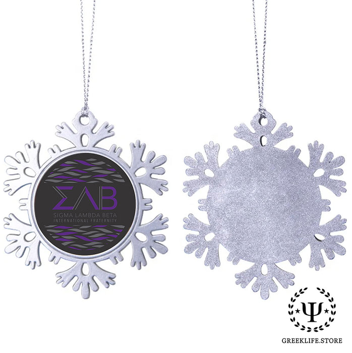 Sigma Lambda Beta Christmas Ornament - Snowflake Metal