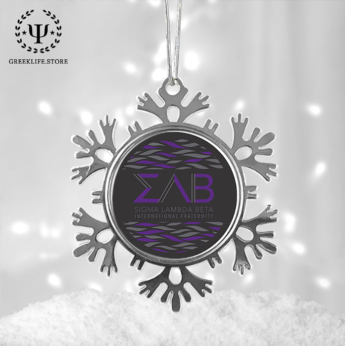 Sigma Lambda Beta Christmas Ornament - Snowflake Metal
