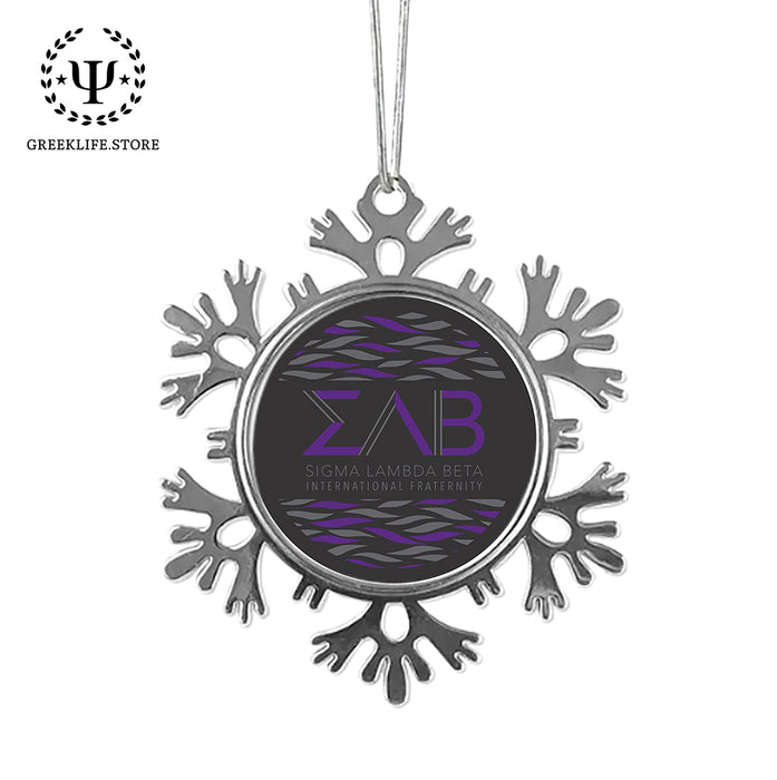 Sigma Lambda Beta Christmas Ornament - Snowflake Metal
