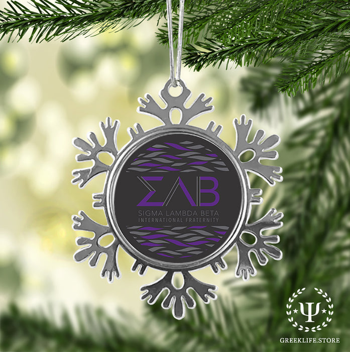 Sigma Lambda Beta Christmas Ornament - Snowflake Metal