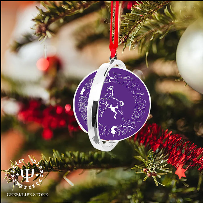 Sigma Lambda Beta Christmas Reversible Flat Round Ornament